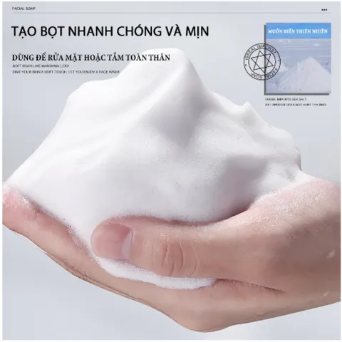 Xà Phòng Rửa Mặt Blueman 80g - Làm Sạch Da, Trắng Da, Giảm Mụn, Muối Biển Thiên Nhiên, Sản Phẩm Chăm Sóc Da Mặt Chất Lượng