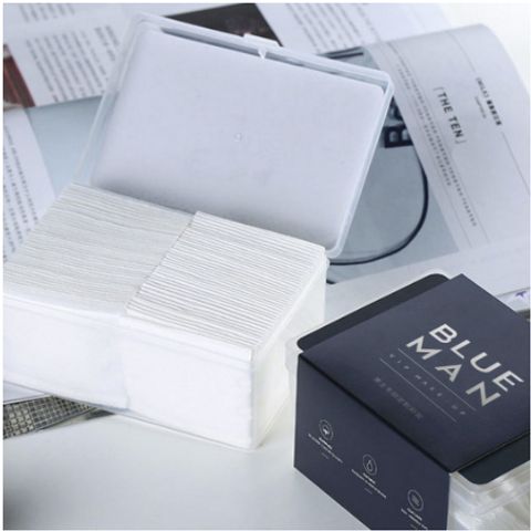 Hộp 80 Bông Tẩy Trang 3 Lớp Blueman - Bông Tẩy Trang Cho Nam Giúp Làm Sạch Da, Giảm Mụn - Hudu Cosmetics