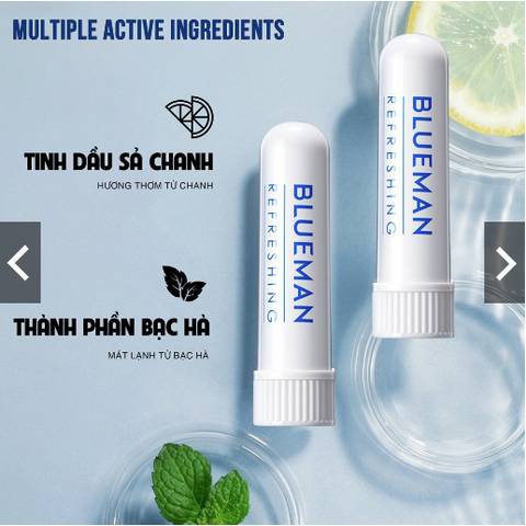 Ống Hít Thông Mũi Bạc Hà Blueman Sảng Khoái Giảm Buồn Ngủ Căng Thẳng 10g - Hudu Cosmetics