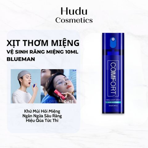 Xịt Thơm Miệng Blueman Hương Bạc Hà Giúp Làm Thơm Miệng, Giảm Hôi Miệng Và Khử Khuẩn - Hudu Cosmetics
