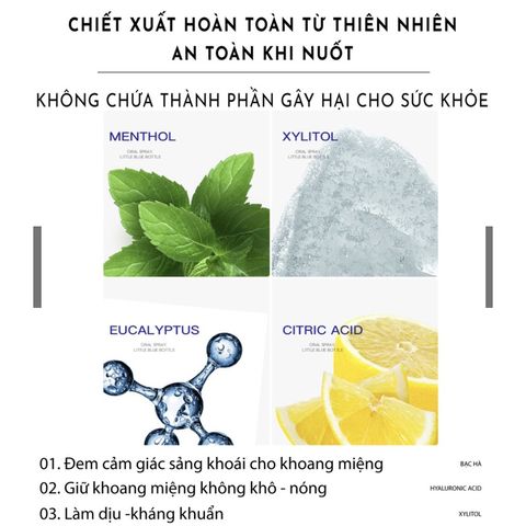 Xịt Thơm Miệng Blueman Hương Bạc Hà Giúp Làm Thơm Miệng, Giảm Hôi Miệng Và Khử Khuẩn - Hudu Cosmetics