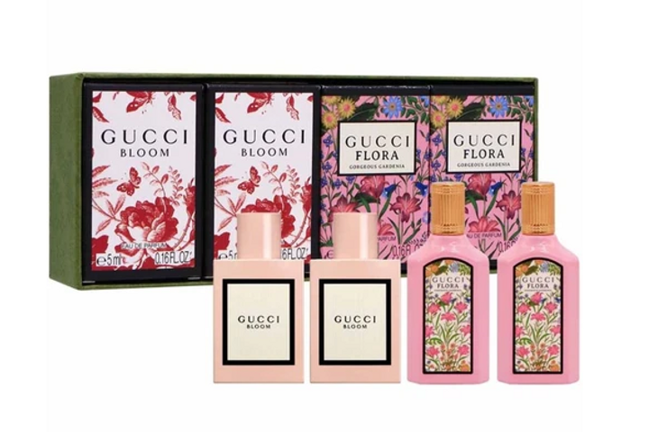 Set Nước Hoa Gucci Bloom & Flora Gorgeous Gardenia 5ml - Bộ 2 Chai Sang Trọng Hương Thơm Quyến Rũ Cho Nữ