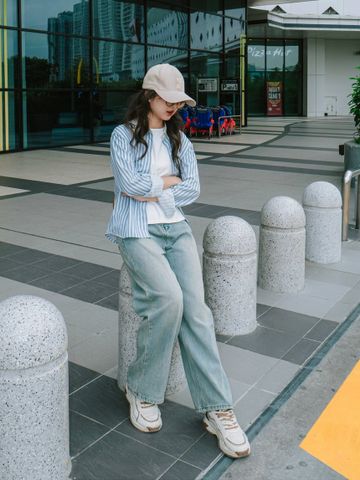 Quần Jean Nữ Baggy Ống Rộng Dáng Suông Vintage Xanh Bạc - Thời Trang Cao Cấp S M L XL Cá Tính DAVICHI DENIMX