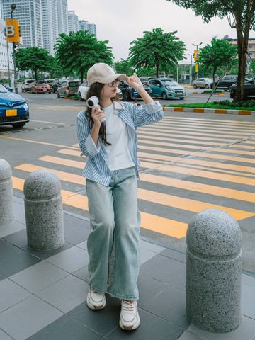 Quần Jean Nữ Baggy Ống Rộng Dáng Suông Vintage Xanh Bạc - Thời Trang Cao Cấp S M L XL Cá Tính DAVICHI DENIMX