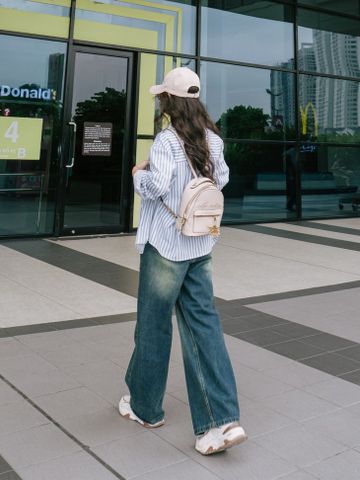 Quần Jean Nữ Baggy Ống Rộng Dáng Suông Vintage Xanh Bạc - Thời Trang Cao Cấp S M L XL Cá Tính DAVICHI DENIMX