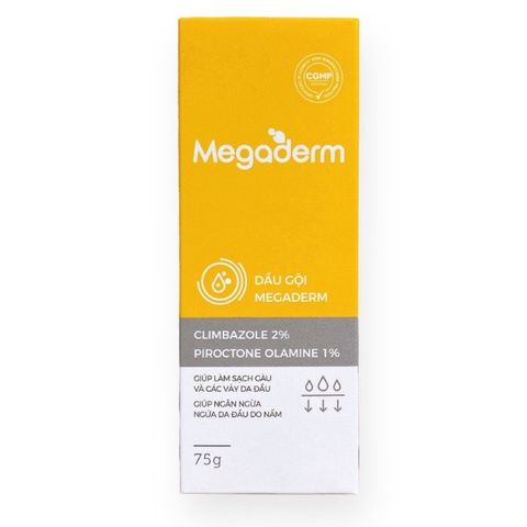Dầu Gội Megaderm Chống Gàu và Ngứa Da Đầu - Chiết Xuất Clombazole 75g, Giải Pháp Hiệu Quả Cho Da Đầu Khỏe Mạnh
