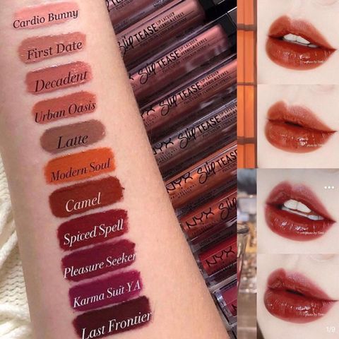 Son Kem Bóng Nyx Slip Tease Full Color - Son Môi Bóng Satin Dưỡng Ẩm, Màu Sắc Rực Rỡ, Phù Hợp Mọi Dịp, Mùi Vanilla Ngọt Ngào