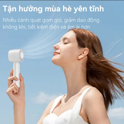 Quạt Cầm Tay Mini Không Cánh QT10 - Quạt Để Bàn Pin USB, Độ Ồn Thấp, Thiết Kế Dễ Thương và Tiện Lợi
