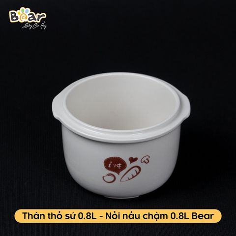 Phụ Kiện Nồi Nấu Chậm Bear 0.8L Sube001 - Nắp Nhựa, Thố Sứ, Hàng Chính Hãng, Thay Thế Linh Kiện Cho Bé