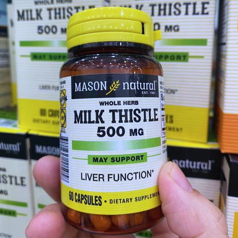 Mason Natural Cây Kế Sữa 500mg - Hỗ Trợ Giải Độc Gan, Tăng Cường Chức Năng Gan, 60 Viên Nang Cứng