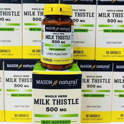 Mason Natural Cây Kế Sữa 500mg - Hỗ Trợ Giải Độc Gan, Tăng Cường Chức Năng Gan, 60 Viên Nang Cứng