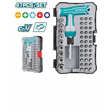 Bộ Tua Vít Tay Cầm Chữ T Tự Động 47 Chi Tiết TOTAL TACSD30476 - Dụng Cụ Sửa Chữa Đa Năng, Chất Lượng Cao