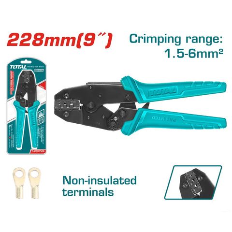 Kìm Bấm Cos Trần TOTAL THCPL1506 - Dụng Cụ Chất Lượng Nhập Khẩu, Khả Năng Bấm 1.5-6mm², Tay Cầm ABS Thiết Kế Độc Đáo