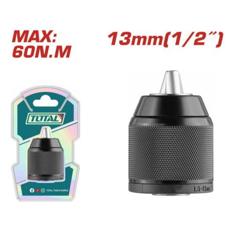 Đầu Khoan Kim Loại Tự Động 13mm Total TAC4513201 - Chất Lượng Cao, Kẹp Mũi Khoan Chắc Chắn, Phù Hợp Với Máy Khoan Điện và Pin