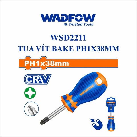 Tua vít mini bake PH1 WADFOW WSD2211 - Dụng cụ tiện ích đa năng, đầu nam châm, thân tròn, chất liệu thép Cr-V, tay cầm thoải mái