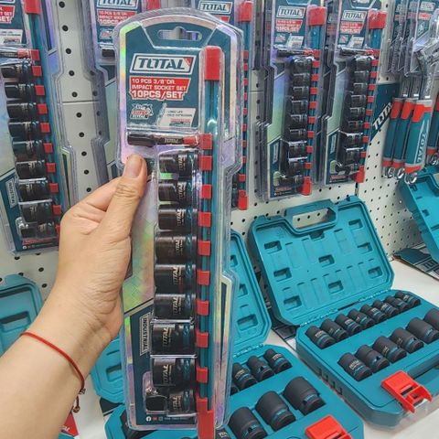 Bộ 10 đầu tuýp Total THTISD38104 3 phần 8 inch từ 8mm đến 19mm - Dụng cụ sửa chữa ô tô và cơ khí cao cấp
