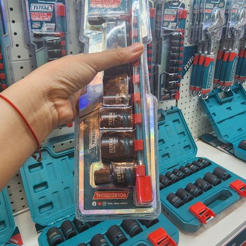 Bộ 10 đầu tuýp Total THTISD38104 3 phần 8 inch từ 8mm đến 19mm - Dụng cụ sửa chữa ô tô và cơ khí cao cấp