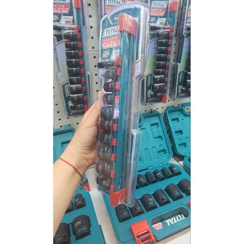 Bộ 10 đầu tuýp Total THTISD38104 3 phần 8 inch từ 8mm đến 19mm - Dụng cụ sửa chữa ô tô và cơ khí cao cấp