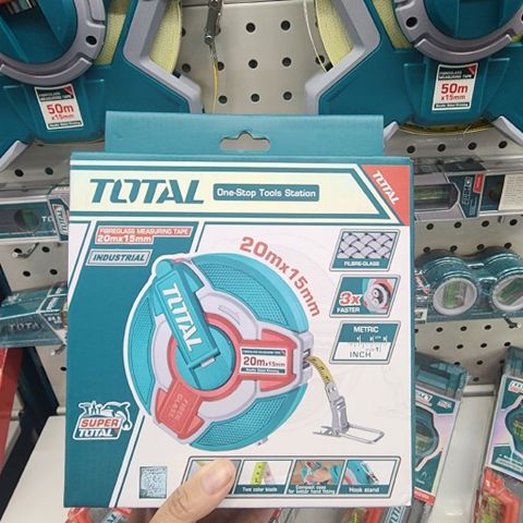 Thước Dây Sợi Thủy Tinh 20m Total TMTF18206 - Dụng Cụ Đo Đạc Chính Xác cho Thợ Xây Dựng và Kỹ Thuật Viên
