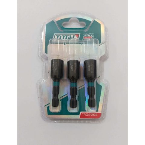 Bộ 3 Mũi Bắn Vít Tôn 8mm Với Từ Tính TOTAL TAC270832 - Dụng Cụ Hỗ Trợ Sửa Chữa Chất Lượng Cao