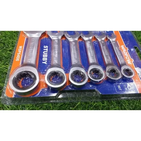 Bộ 6 Cờ Lê Vòng Miệng Tự Động Mini WSP6406 WADFOW - Dụng Cụ Cơ Khí Chất Lượng Cao 8-17mm, Thép Cr-V Bền Bỉ