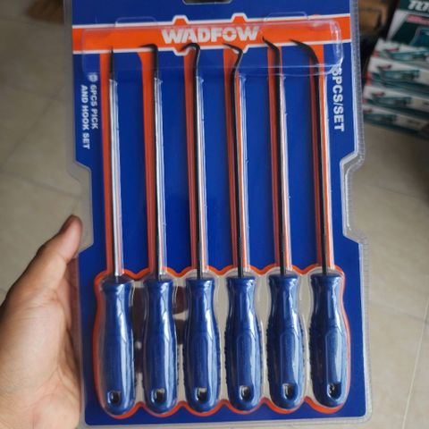 Bộ 6 Dụng Cụ Gắp và Móc WADFOW WSS2606 - Thiết Bị Vệ Sinh Khe Rãnh, Hỗ Trợ Làm Sạch và Sửa Chữa Cơ Khí, Ô Tô, Điện Máy