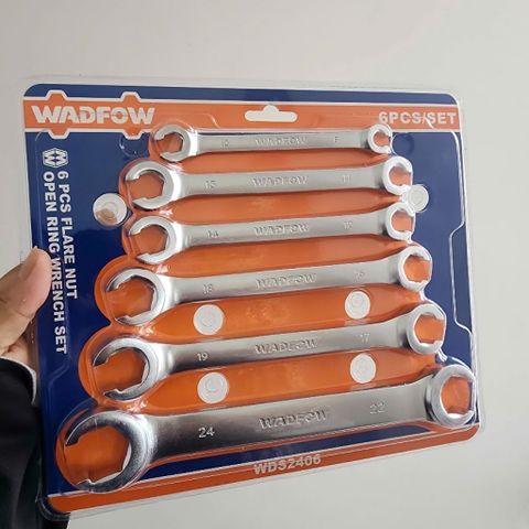 Bộ 6 Cờ Lê Hai Đầu Miệng WadFow WDS2406 - Dụng Cụ Cơ Khí Chuyên Nghiệp, Bền Bỉ với Thép Carbon, Nhiều Kích Thước
