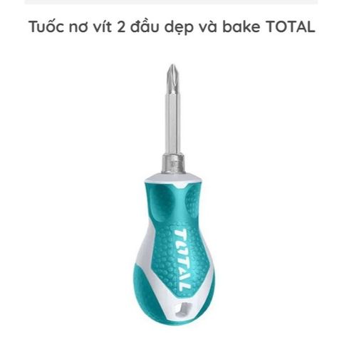 Tua vít mini 2 đầu TOTAL THT250216 - Dụng cụ tiện ích với tay cầm hoán đổi dễ dàng, chất liệu thép CR-V, kích thước 6.3X75MM