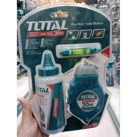 Phấn Vẽ Đường Thẳng Total THT661301 - Dụng Cụ Vẽ Đường Chính Xác 30m, Hộp Phấn Màu Xanh, Phụ Kiện Tiện Ích Cho Kỹ Thuật Viên
