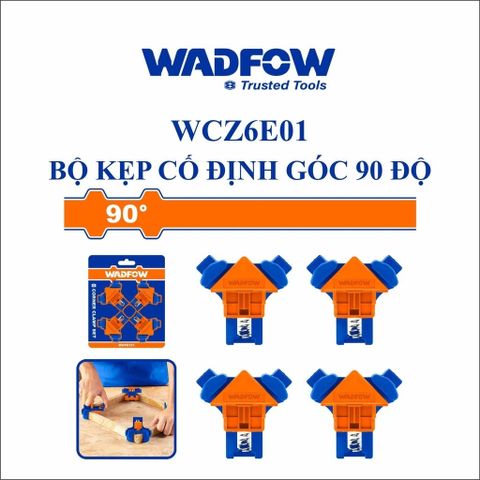 Bộ kẹp cố định góc 90 độ WadFow WCZ6E01 - Thiết kế thép bền, thao tác nhanh cho làm mộc và DIY, giữ vật liệu chắc chắn
