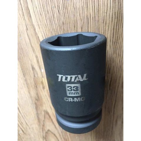 Đầu Tuýp Đen Lục Giác Total THHISD0124L Size 24mm - Chất Liệu CR-MO Siêu Bền Dùng Cho Máy Siết Bu Lông 1 Inch
