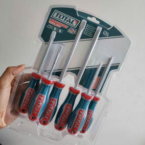 Bộ 6 Tua Vit Dẹp & Bake Total TKSDS0626 - Chất Liệu CR-V, Tay Cầm Nhựa Chống Trượt, Đầu Từ Tính Dễ Sử Dụng