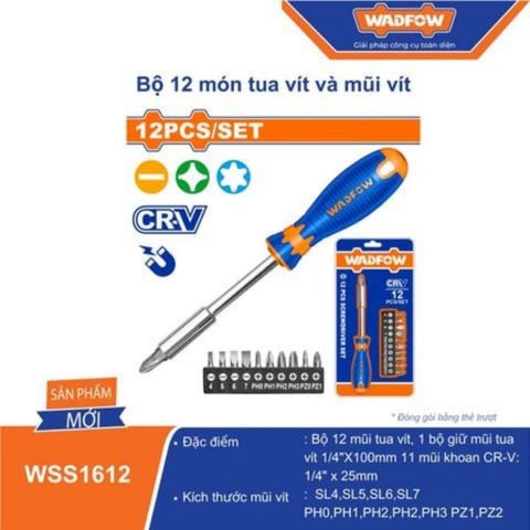 Bộ 12 Món Tua Vít và Mũi Vít Đa Năng WADFOW – Thiết Kế Thông Minh, Tay Cầm Chống Trượt, Hộp Đựng Tiện Dụng Cho Gia Đình và Thợ Chuyên Nghiệp
