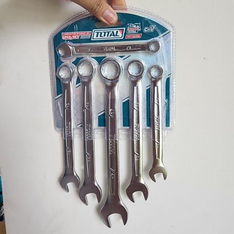 Bộ Cờ Lê Vòng Miệng TOTAL THT102266 - 6 Chi Tiết Thép CR-V Chống Gỉ, Dụng Cụ Sửa Chữa Xe Máy, DIY Tại Nhà