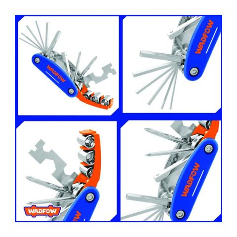Bộ Dụng Cụ Đa Năng WADFOW WHK4516 16 Trong 1 - Hex Key, Tua Vít, Socket, Mỏ Lết 4-in-1, Tiện Lợi Cho Sửa Chữa Xe, Gia Đình, DIY