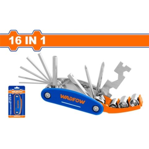Bộ Dụng Cụ Đa Năng WADFOW WHK4516 16 Trong 1 - Hex Key, Tua Vít, Socket, Mỏ Lết 4-in-1, Tiện Lợi Cho Sửa Chữa Xe, Gia Đình, DIY
