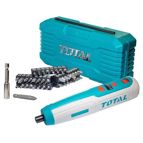 Máy vặn vít 4V Total TSDLI0403 - Tích điện sạc, kèm 10 mũi vít, đèn LED hỗ trợ, dụng cụ tiện ích cho sửa chữa gia đình và đồ nội thất