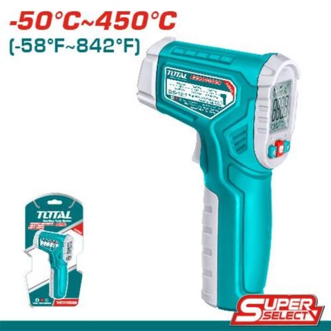 Máy Đo Nhiệt Độ Hồng Ngoại Total THIT0155028 - Đo Nhanh, Chính Xác, Không Tiếp Xúc - Phạm Vi Từ -50°C Đến 450°C, Tia Hồng Ngoại IR