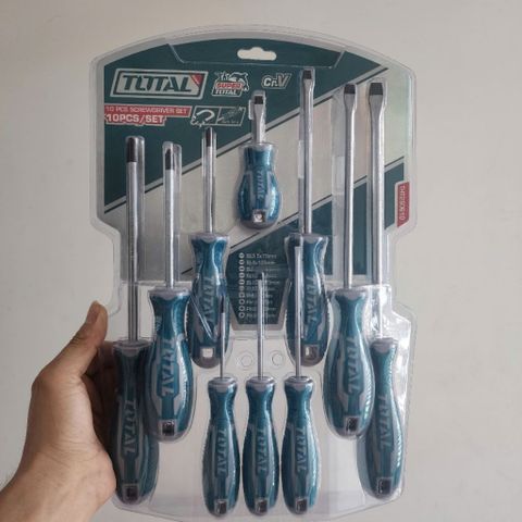 Bộ 10 Tuốc Nơ Vít Total THT250610 - Đầu Dẹp & Bake, Cán Nhựa Chống Trượt, Công Cụ Sửa Chữa Điện – Cơ Khí – Gia Dụng Chính Hãng