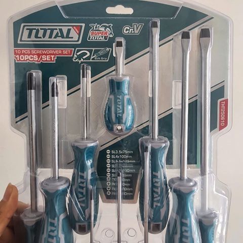 Bộ 10 Tuốc Nơ Vít Total THT250610 - Đầu Dẹp & Bake, Cán Nhựa Chống Trượt, Công Cụ Sửa Chữa Điện – Cơ Khí – Gia Dụng Chính Hãng