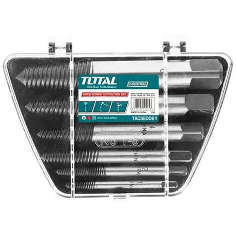 Bộ Mũi Taro Lấy Ốc Gãy Total TACSE0061 - 6 Chi Tiết Thép Cứng 3-25mm, Dụng Cụ Chuyên Dụng Cho Cơ Khí Sửa Chữa