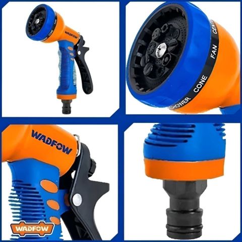 Vòi Xịt Tưới Cây Đa Năng 9 Chế Độ WADFOW WNE9E34 - Tay Bóp Nhựa Bền, Điều Chỉnh Tia Nước - Phù Hợp Rửa Xe, Vệ Sinh Sân Vườn