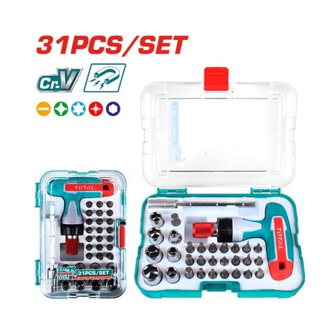 Bộ 31 Đầu Tua Vít Total TACSD30316 - Chất Liệu CR-V, Đa Năng, Tay Cầm Chống Trượt - Dụng Cụ Sửa Chữa Điện Tử và Gia Dụng