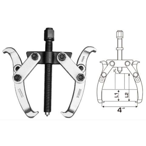 Cảo Kéo 2 Chấu Total THTGP246 4 Inch - Chất Liệu Cr-V Chịu Lực 3000kg, Dụng Cụ Hỗ Trợ Tháo Linh Kiện Cơ Khí, Sửa Chữa Ô Tô
