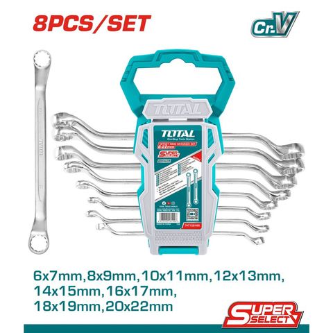 Bộ 8 Cờ Lê 2 Vòng TOTAL THT102486 - Dụng Cụ Bảo Trì Chuyên Nghiệp, Kích Thước 6-22mm, Thiết Kế Chắc Chắn, Xuất Xứ Trung Quốc