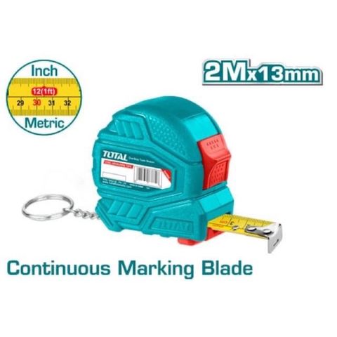 Thước Kéo TOTAL TMT126321 2 Mét - Đo Inch và Mét, Vỏ Nhựa ABS, Dụng Cụ Tiện Ích Chất Lượng Cao