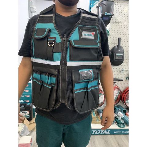 Áo Gi Lê Đựng Công Cụ TOTAL TTVT1601 - Kích Thước 42x60cm, 12 Túi, Chất Liệu Lưới Thoáng Khí, Phù Hợp Sử Dụng Trong Mọi Nhu Cầu