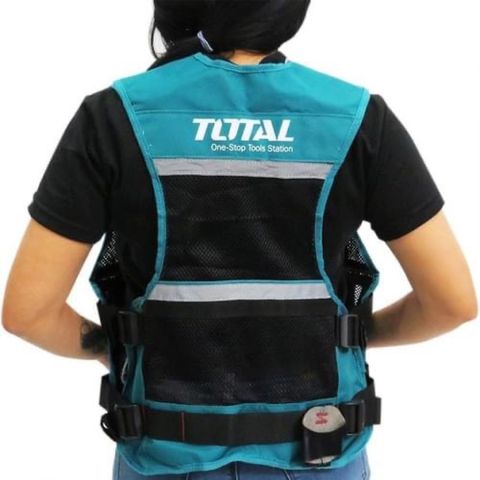 Áo Gi Lê Đựng Công Cụ TOTAL TTVT1601 - Kích Thước 42x60cm, 12 Túi, Chất Liệu Lưới Thoáng Khí, Phù Hợp Sử Dụng Trong Mọi Nhu Cầu
