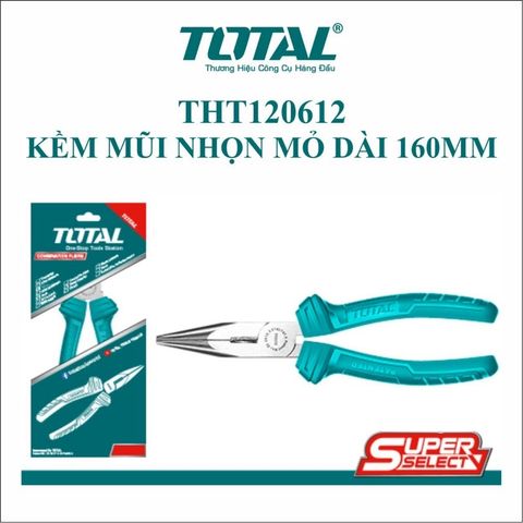 Kìm Mũi Nhọn 6 Inch TOTAL THT120612 - Dụng Cụ Tiện Ích Chất Lượng Cao, Đầu Chống Rỉ, Tay Cầm Tiện Dụng