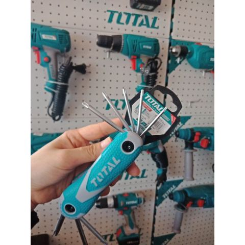 Bộ 8 Chìa Lục Giác Bông TOTAL THT1061846 - Dụng Cụ CR-V Chất Lượng Cao, Size T9 đến T40 cho Thợ Lắp Ráp và Sửa Chữa